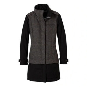 New prAna Wool Coat Gravel chevron Caprise
Convertible jacket insulated plaid